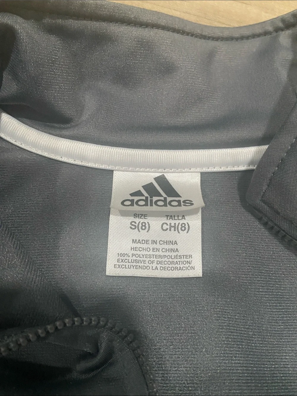 adidas Kids Charcoal Gray Track Jacket with White Stripes
